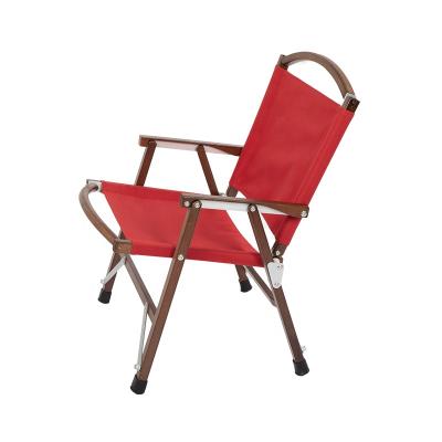 China Luyuan Fabric Color Black Beech Chair Lightweight Red Wood Camping Chairs For Fishing Portable for sale