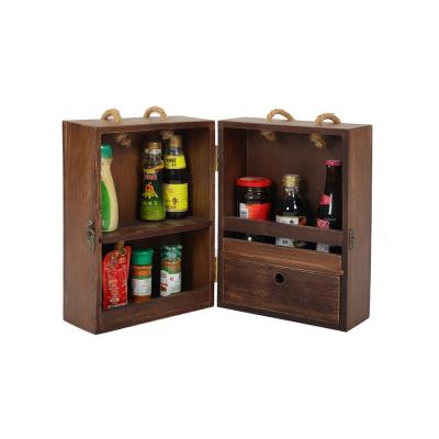 China Luyuan Furniture Black Color Light Outdoor Beech Wooden Box For Portable Camping Folding A Box That Can Be Used To Store Spices for sale