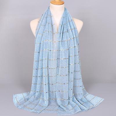 China Autumn Cheap New Women Multifunctional Scarf Breathe Long Wicking Silk Sequin Scarf Indian Hijab for sale