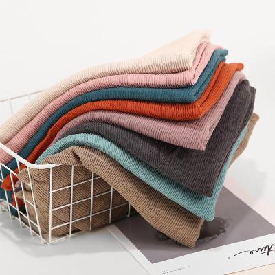 China New Style Multifunctional Summer Breathe 180*90 Cotton Wrinkle Turban Solid Color Cotton Crumpled Cotton Scarf for sale