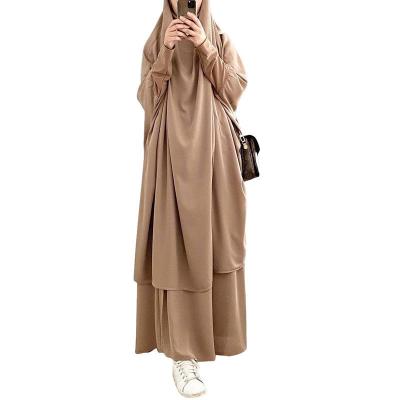 China Jilbab/Prayer Abaya 2022 new French hot-selling good color Nida Prayer Muslim clothes 2 pieces of sleeve jilbab batwing for sale