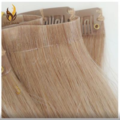 China Silky Straight Wave Clip In Remy Hair Extension 3tones Double Balayage Clip In Hair for sale