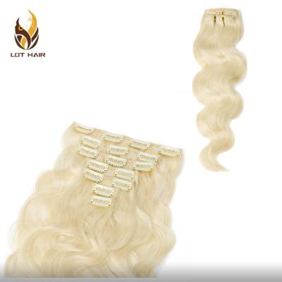 China Full Body Wave Head Set 18inch Body Wave Clip In Hair Extension for sale