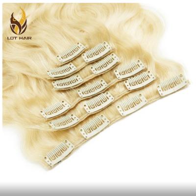 China Wholesale 100% Silky Straight Indian Remy Blonde Hair Wave Clip In Brazilian Hair Extensions Virgin Clip In Hair Extensions for sale