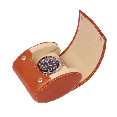 China Recyclable Super Quality Branded Brown Faux Leather OEM Watch Box Custom Logo for sale