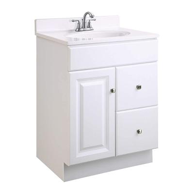 China Modern Luxury Black PVC Antique Double Display Furniture Modern Bathroom Wall Vanity Organizer With Sink Cabinet Set for sale