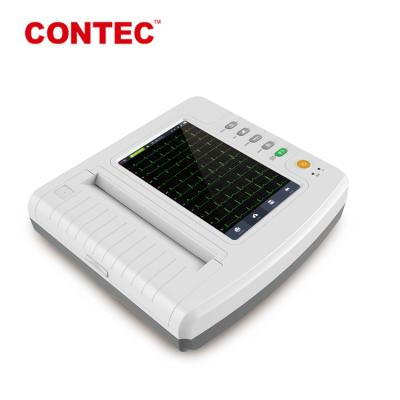 China CONTEC ECG1212G plastic portable ecg monitor 3 6 12 lead telemedicine touch screen ecg machine 12 channel for sale