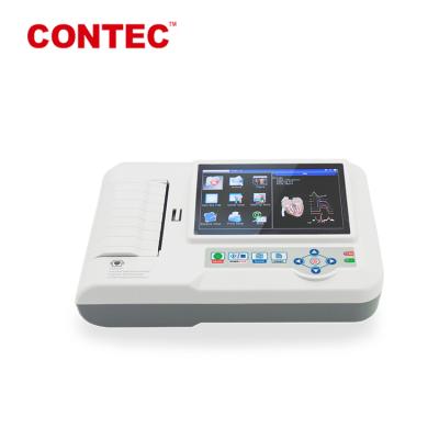 China Touch screen CONTEC ECG600G CE approved 3/6 channel electrocardiograph ecg machine for sale