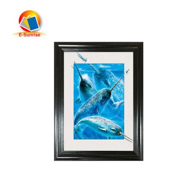 China World Marine Life Design 5D Lenticular Images With MDF Frame Dolphin 5d Lenticular Poster for sale