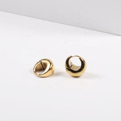 China Stainless Steel Chunky Bag Shape Hoop Earrings 18K Gold Plating Women's FASHION Jewelry for sale