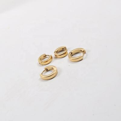 China FASHIONABLE Women Stacking Jewelry 11mm Stainless Steel 18k Gold Plating Tasty Huggie Hoop Earrings 13mm for sale