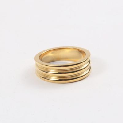 China Best Selling FASHIONABLE Design Ring Stainless Steel Simple Rings Trendy Gold Plated Jewelry Women for sale