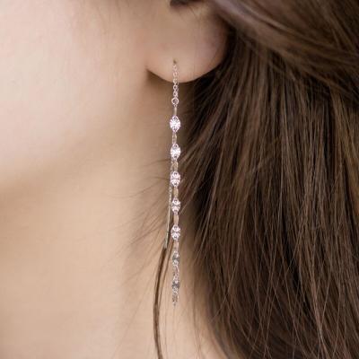 China CLASSIC Customize Stainless Steel Lasso Long Chain Tassel Wire Earrings For Women for sale