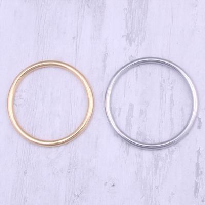 China Wholesale Stainless Steel 55mm Silver 60mm 18k Gold Plated Simple Round Stainless Steel Bracelet For Women for sale