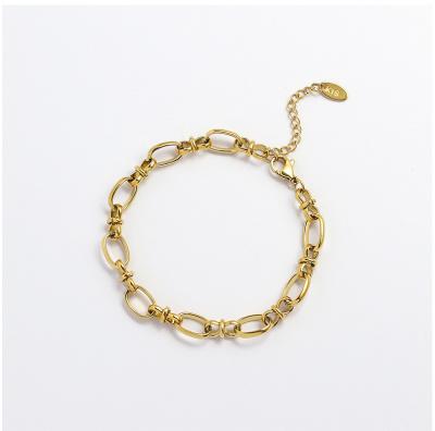 China BOHEMIA 2020 New Design Link Knots Chain Bracelet Women's 18k Gold Plated Stainless Steel Wrist Bracelet for sale