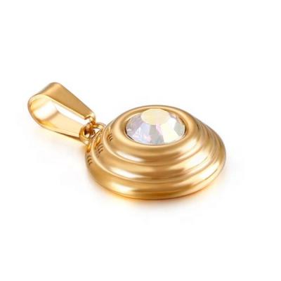 China Cheap BOHEMIA 18k Gold Plating White Rose Stainless Steel Blue Red Zirconia Necklace Pendant for sale