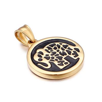 China Punk Punk 25mm Stainless Steel 18K Gold Plating Animal Elephant Necklace Pendant for sale