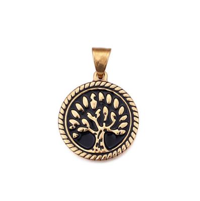 China High End Punk Casting Stainless Steel Tree Coin Necklace Pendant for sale