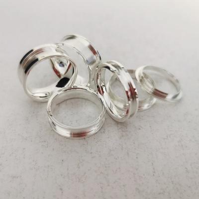 China CLASSIC Wholesale Inlay Rings 4mm 6mm 8mm 925 Sterling Silver Blank Ring For Inlay for sale