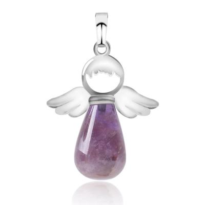 China FASHIONABLE unique creative necklace Angel Stone Pendant Charm Silver memorial gift for lovers cute design for sale