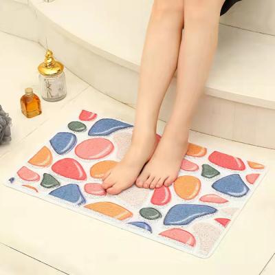 China Durable Washable PVC Door Mat Waterproof Printing Non-slip Floor Mat Bathroom Carpet for sale