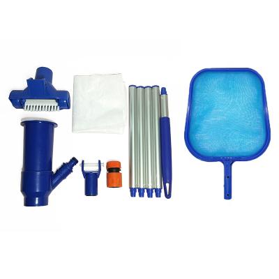 China Outdoor SPA Swimming Pool Cleaner Kit Vacuum Cleaner Skimmer Net Set With 5 Section Poles for sale