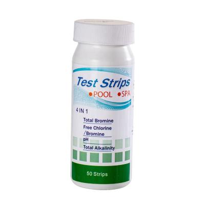 China Eco-friendly 4 in1 Pool Test Strips for CL Total CL pH and Total Hardness for sale