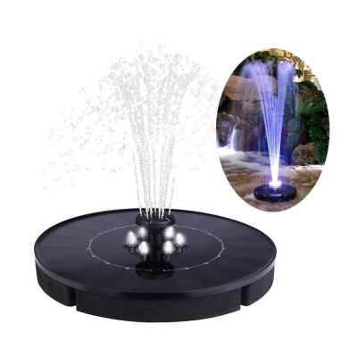 China Eco-friendly Solar Water Fountain Kit LED Lights Bird Bath Fountain Pump For Swimming Pools for sale