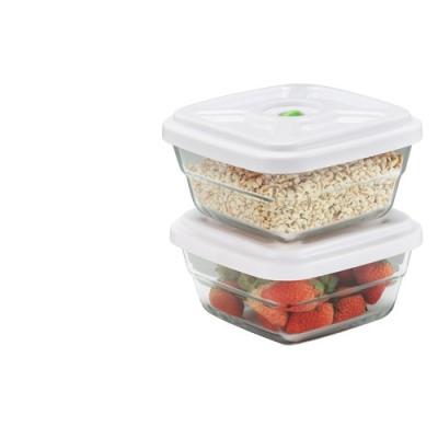 China High Quality Viable Airtight Sealer Food Storage Vacuum Microwavable Glass Food Container With Automatic Vacuum Pump for sale