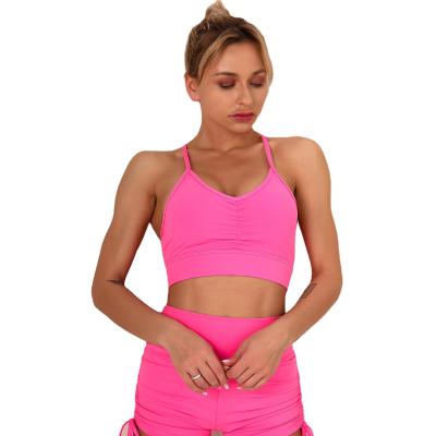 China Best Selling Anti-Static Women Sports Bra Pink Back Beauty Fitness Sports Bra Active Wear Sports Bra for sale