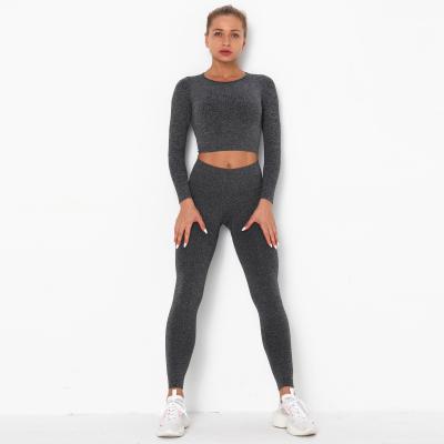 China High Quality Anti-Static Seamless Yoga Set Women Single Yoga Set Long Sleeve Yoga Set For Women for sale