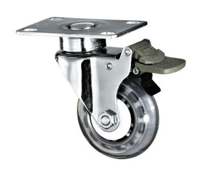 China 3 Inch Medical Caster Wheels With Clean PU Wheel Swivel Plate Fitting for sale