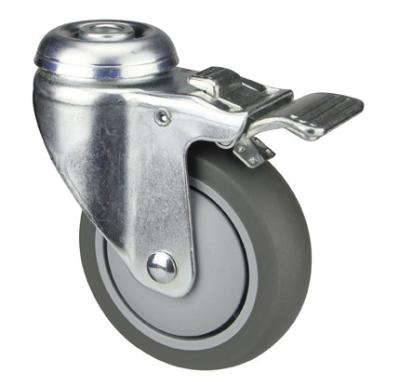 China Hospital Bed Medical Caster Wheels With Brakes And Bolt Hole Fitting Swivel for sale