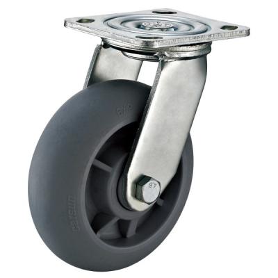 China Swivel Small Heavy Duty Caster Wheels With Rubber Wheel D150mm Plate Mount for sale