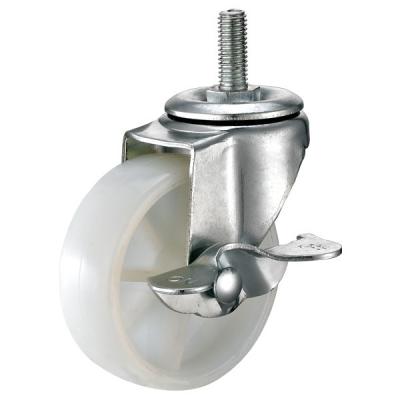 China White Furniture Casters Threaded Stem / PP Small Caster Wheels For Furniture for sale