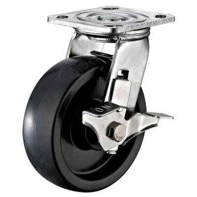 China Black Nylon 2 Inch Steel Caster Wheels , Large Stainless Steel Truck Wheels for sale