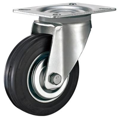 China Industrial Swivel Plate Caster With Soft Rubber Wheel 3