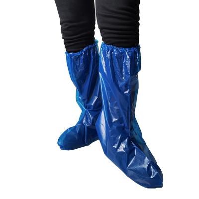 China Okuny Group Transparent Disposable Waterproof Rain Shoe Boot Cover Plastic Disposable PE Boot Shoe Covers for sale