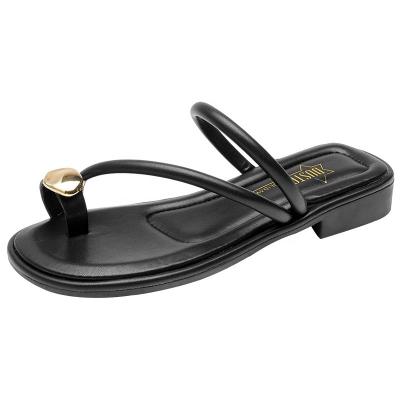 China Fashion Trend Dusto 2023 Summer New Women's Sandals Thin Strap Casual Open-Toe Slippers for sale