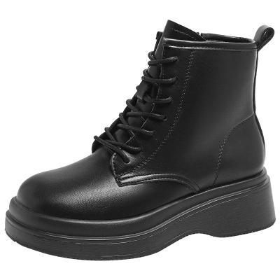 China Waterproof Dusto 2023 Fall And Winter New Casual Martin Boots Round Head Thick Bottom Side Zipper Handsome Women's Shoes for sale