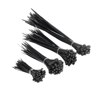 China Professional China Supplier PA66 Hardware PA66 Black UV Nylon Cable Ties Factory PA66 High Quality Zip Tie Wraps Sizes 4.8*200mm for sale