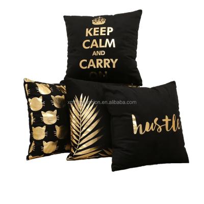 China Gold Foil Anti-Decubitus Printing Super Soft Throw Pillow Case Sofa Decor Cushion Cover for sale