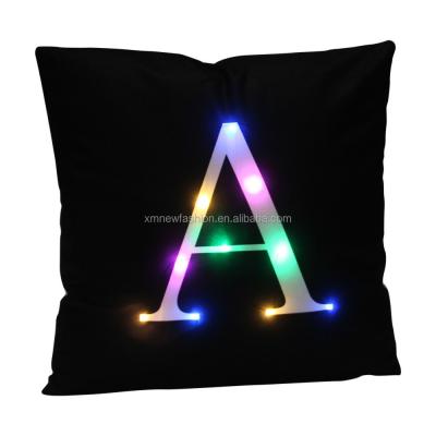 China Viable X's MAS Led Lightweight Pillow Case Letter Pillow Case For Christmas Holidays for sale