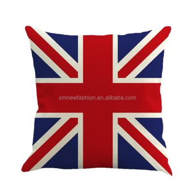 China Airplane Cotton Linen Square The Union Jack British Flag Pillow Cover For Sofa Decoration for sale