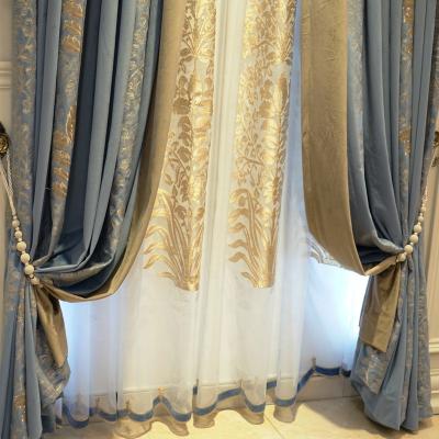 China Modern high-grade luxurious European home pilou embroidery curtain for sale