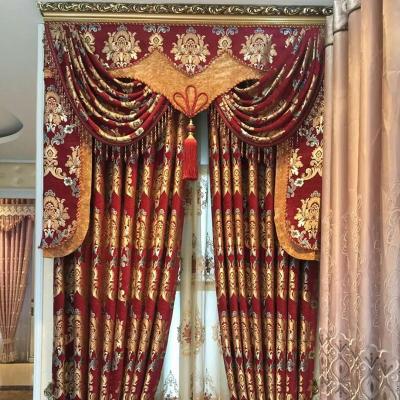 China Blackout Luxury European Style Jacquard Window Curtain With Drapery for sale