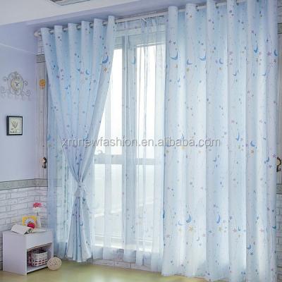 China Blackout jacquard curtain, fabric for curtains, moon printed curtain for kids room for sale