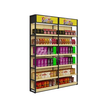 China Meicheng Double Sided Single Sided Custom Color Woody Gondola Wall Stand Single Store Display Stand Rack Price for sale