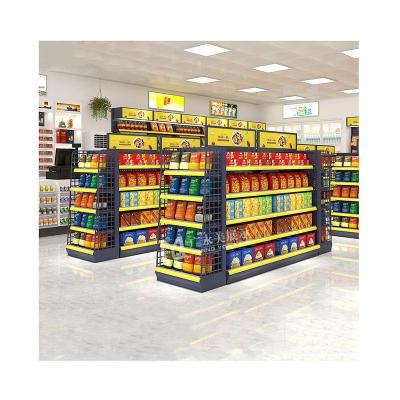 China Meicheng Single Sided / Double Sided Custom Design Mini Store Double Side Shelves Grocery Supermarket Shelves for sale