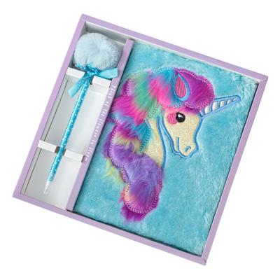 China Printed 2020 Cute Children's New Unicorn Cartoon Notebook and Plush Notebook for Student/School for sale